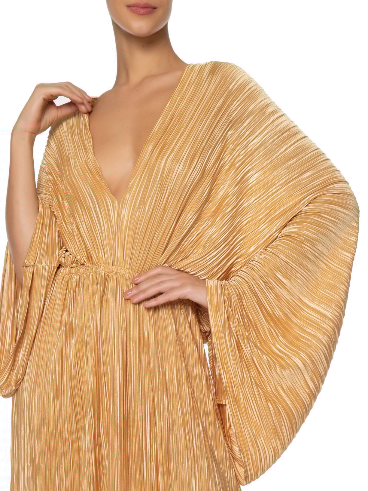 Vestido Longo Ouro Marina Bitu Dourado - Main Image