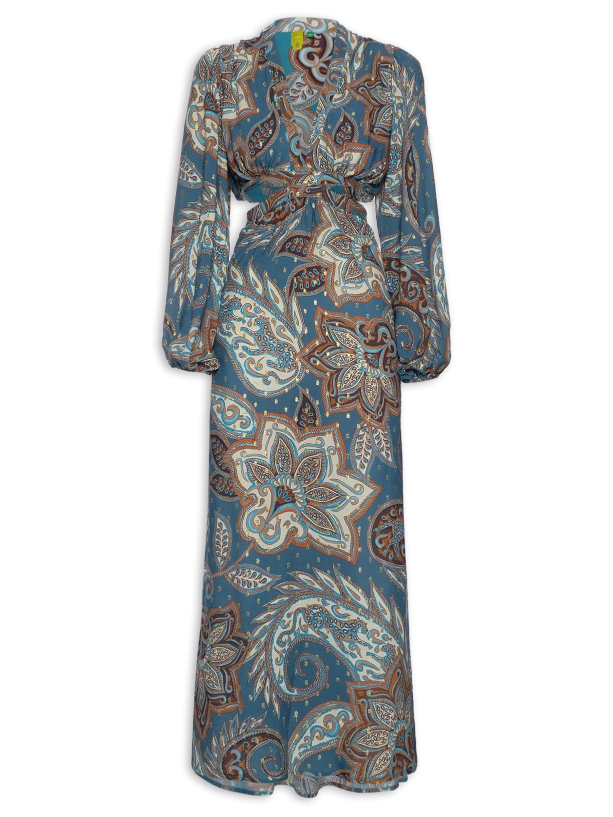 Vestido Longo Paisley - Azul