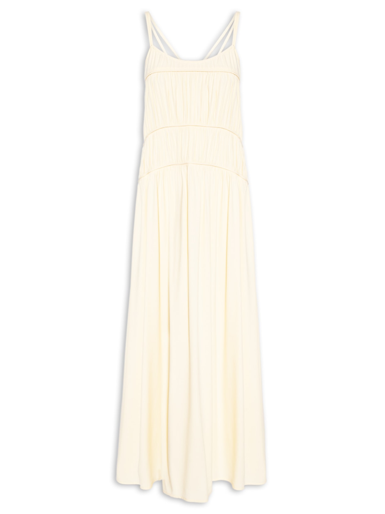 Vestido Longo Pala Franzida Amarelo Dress To