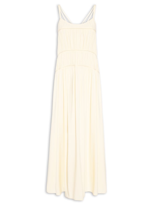 Vestido Longo Pala Franzida - Amarelo
