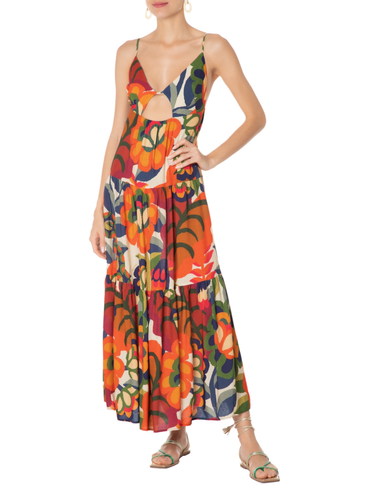 Vestido Longo Paraty Laranja Farm