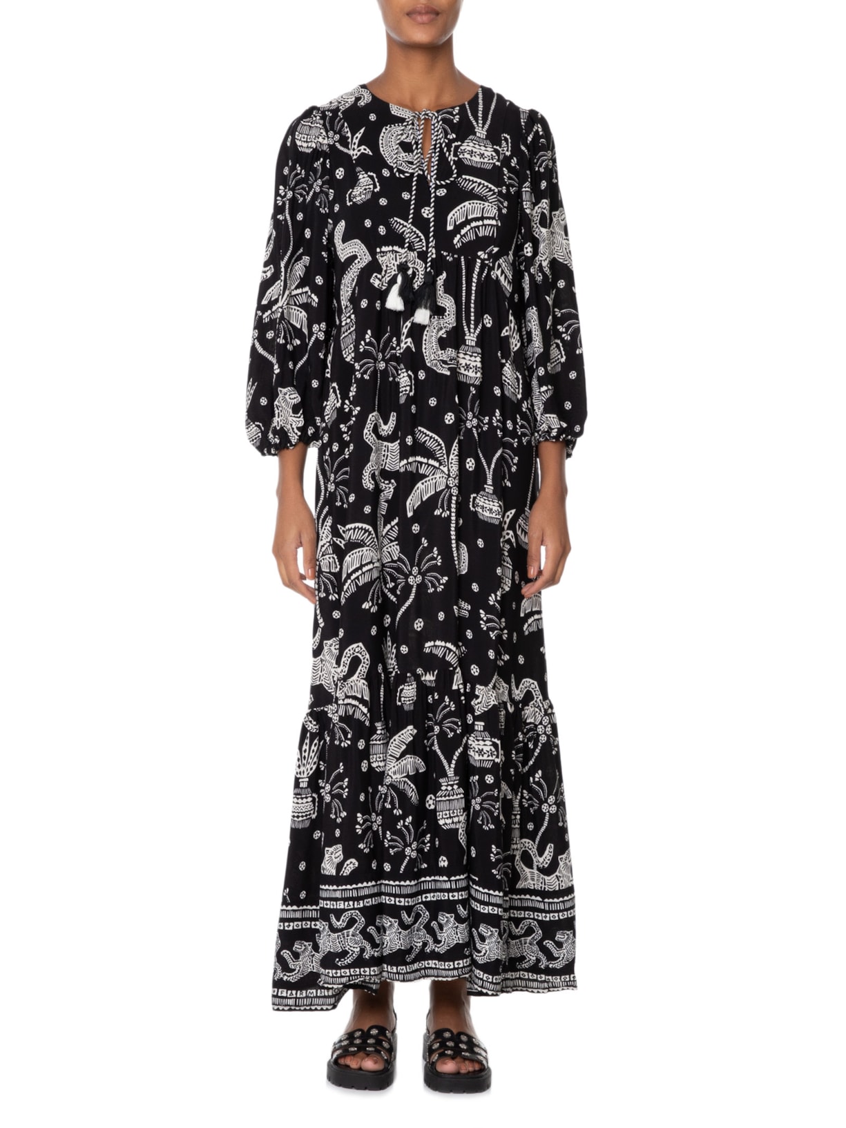 Vestido Longo Pasdena Preto Farm