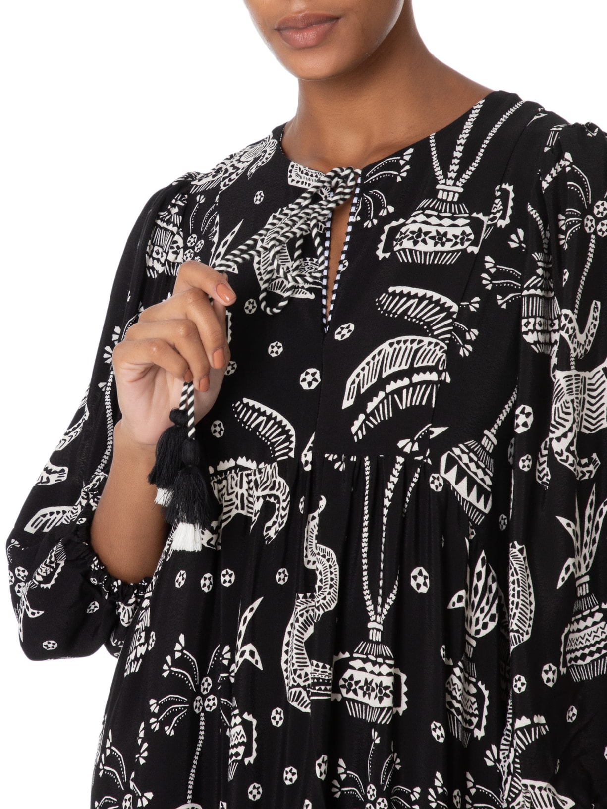 Vestido Longo Pasdena Preto Farm