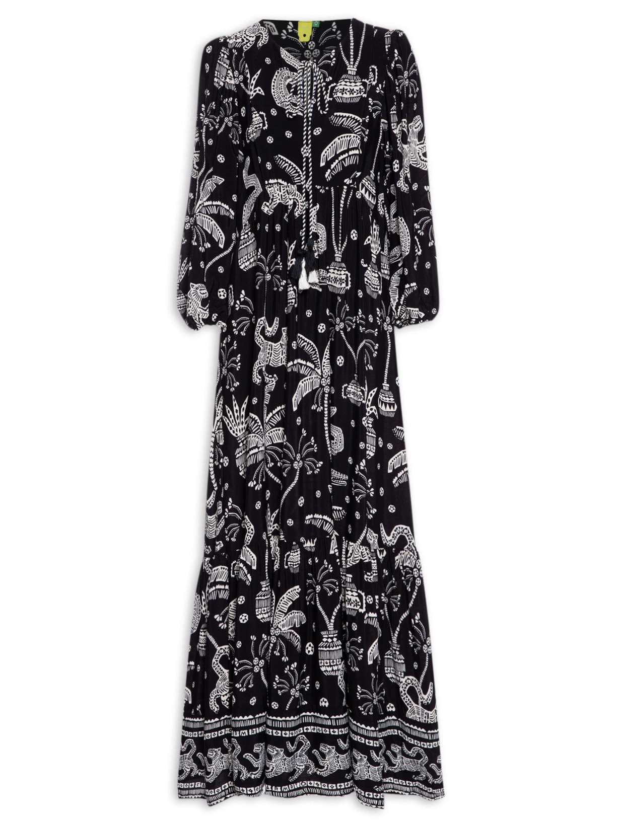 Vestido Longo Pasdena Preto Farm