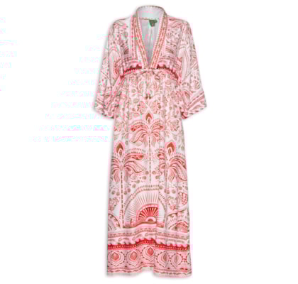 Vestido Longo Passeio De Rio - Vermelho