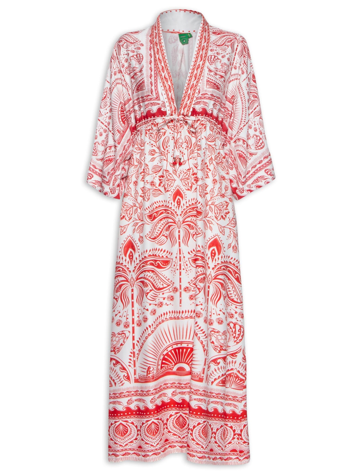 Vestido Longo Passeio De Rio - Vermelho