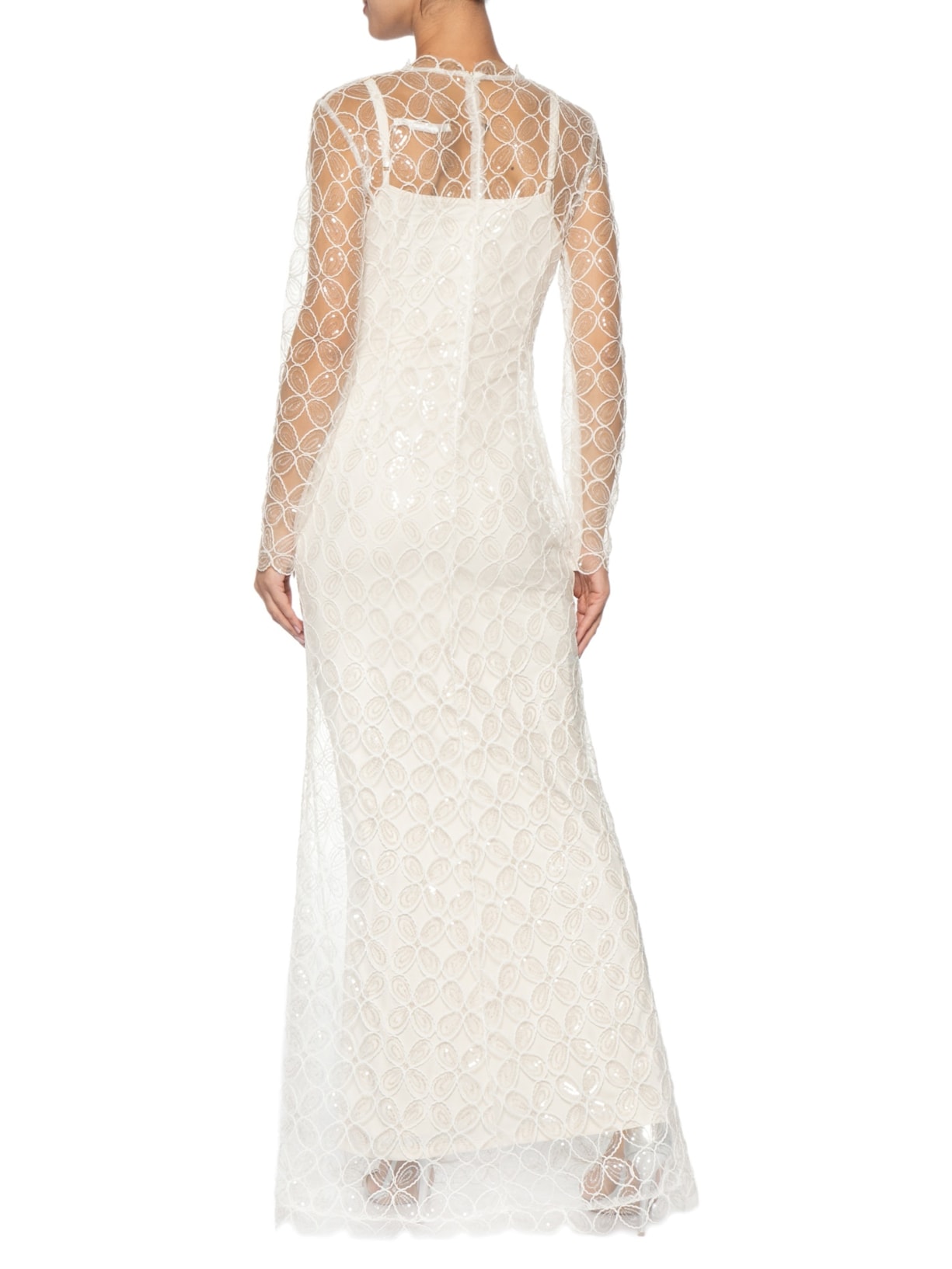 Vestido Longo Penélope Tule Bordado Branco Fabulous Agilitá