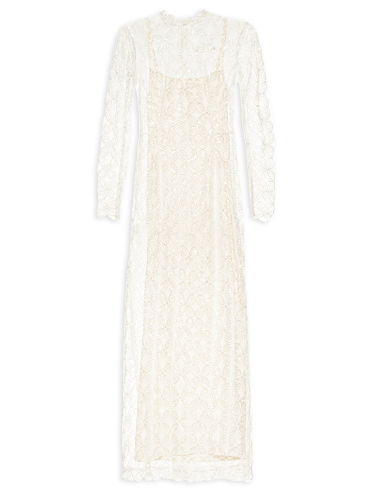 Vestido Longo Penélope Tule Bordado Branco Fabulous Agilitá