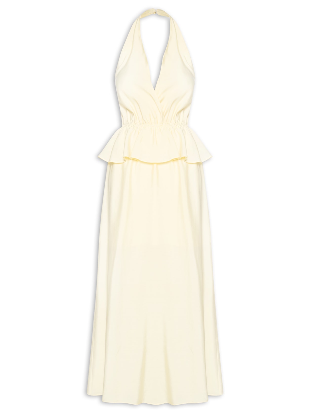 Vestido Longo Peplum Amarelo Market 33