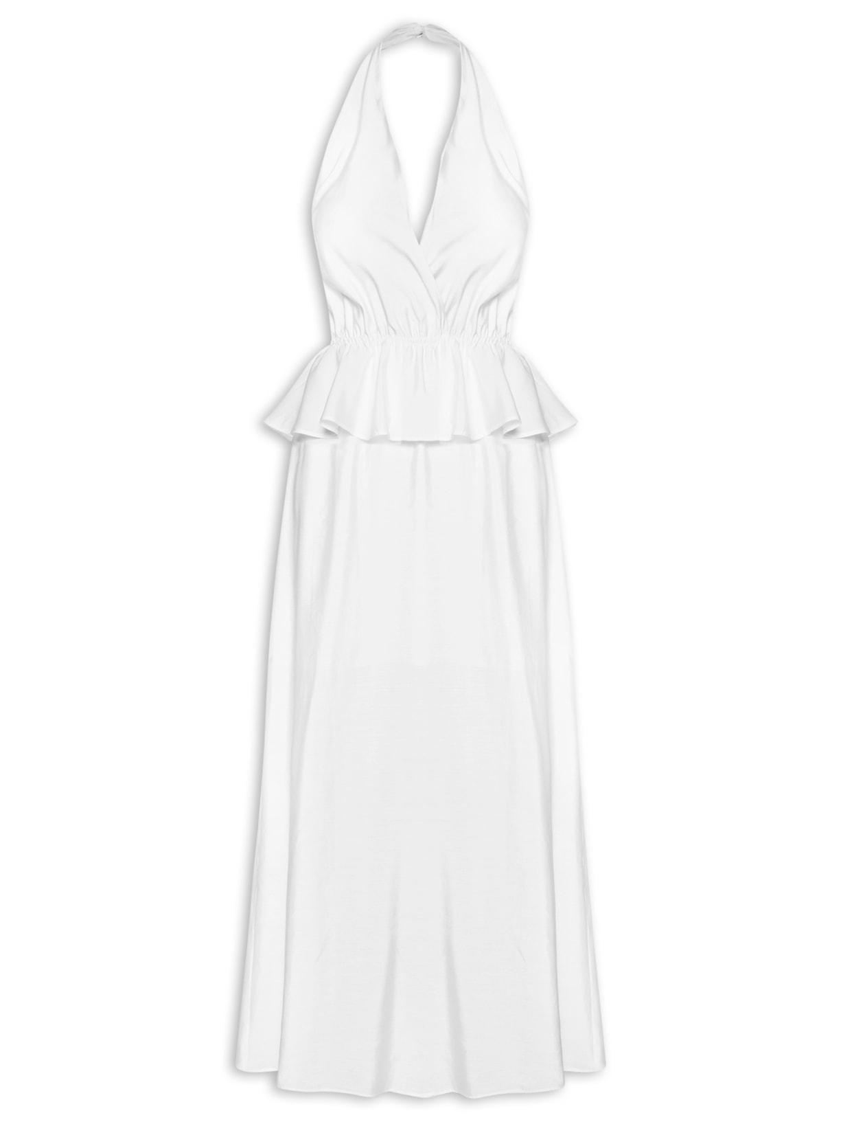 Vestido Longo Peplum - Branco