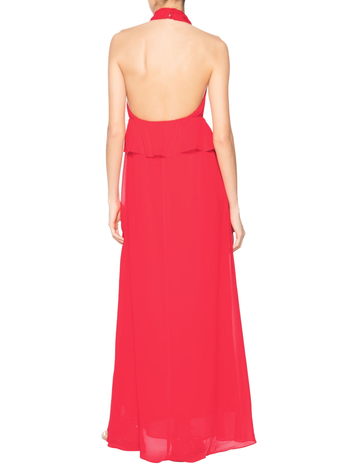 Vestido Longo Peplum Corrida Vermelho Animale