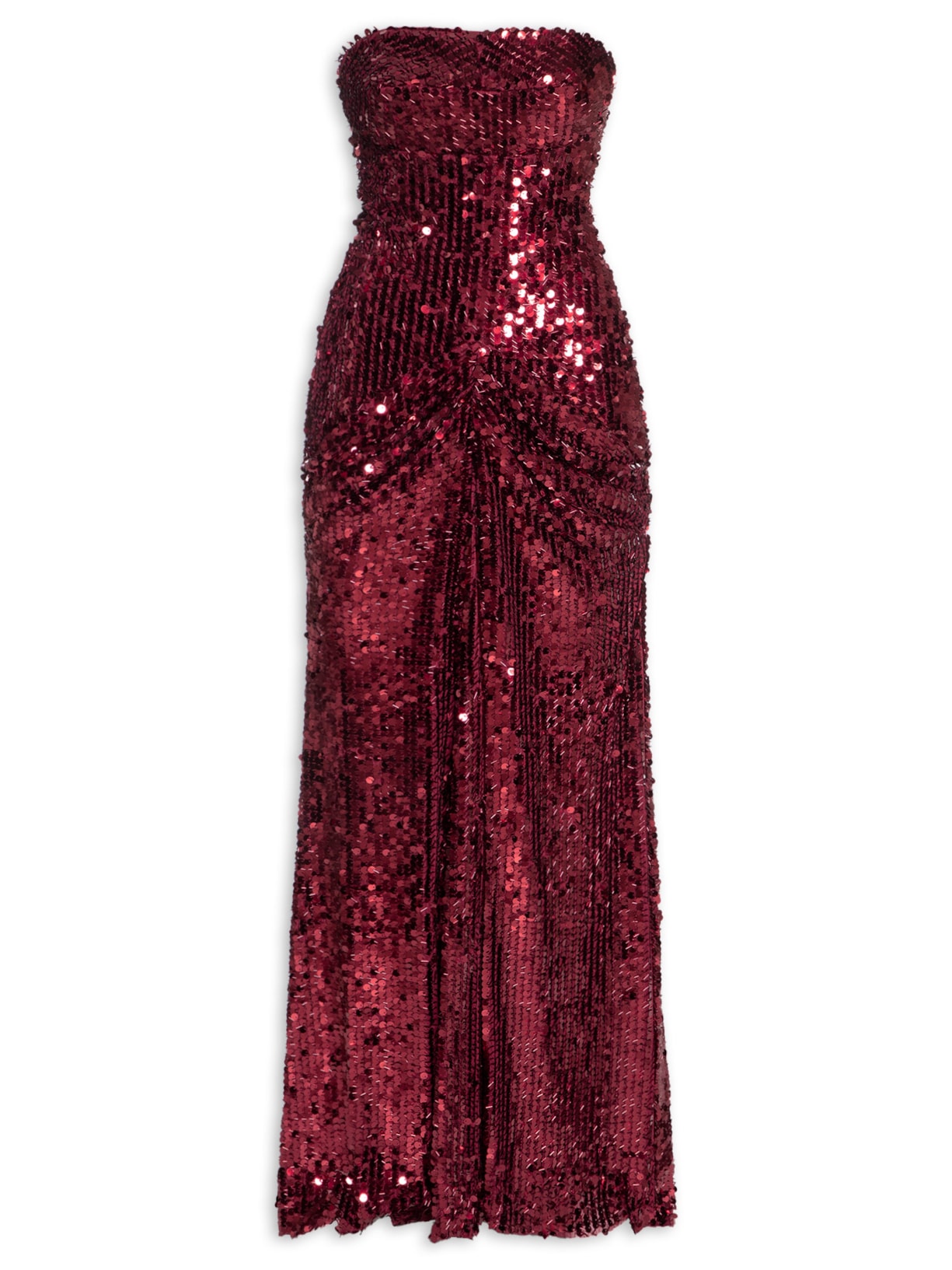 Vestido Longo Pietra Paetê Dark - Vermelho