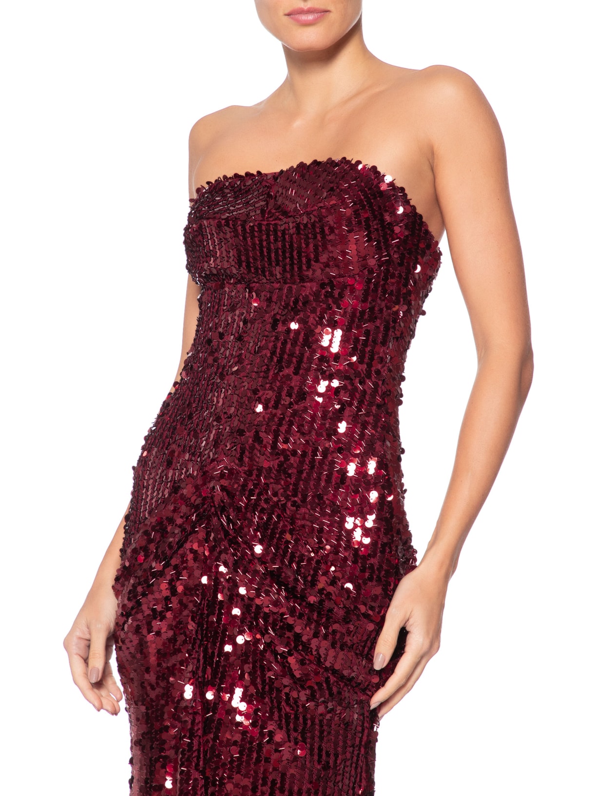 Vestido Longo Pietra Paetê  Dark Vermelho Fabulous Agilitá