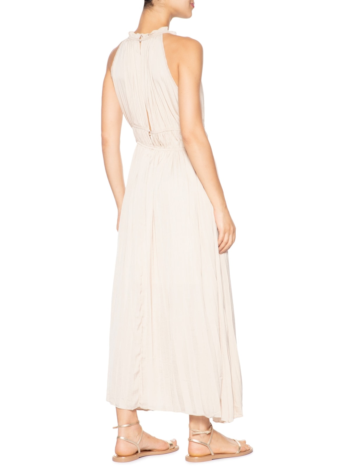 Vestido Longo Plissado Bege '2Essential