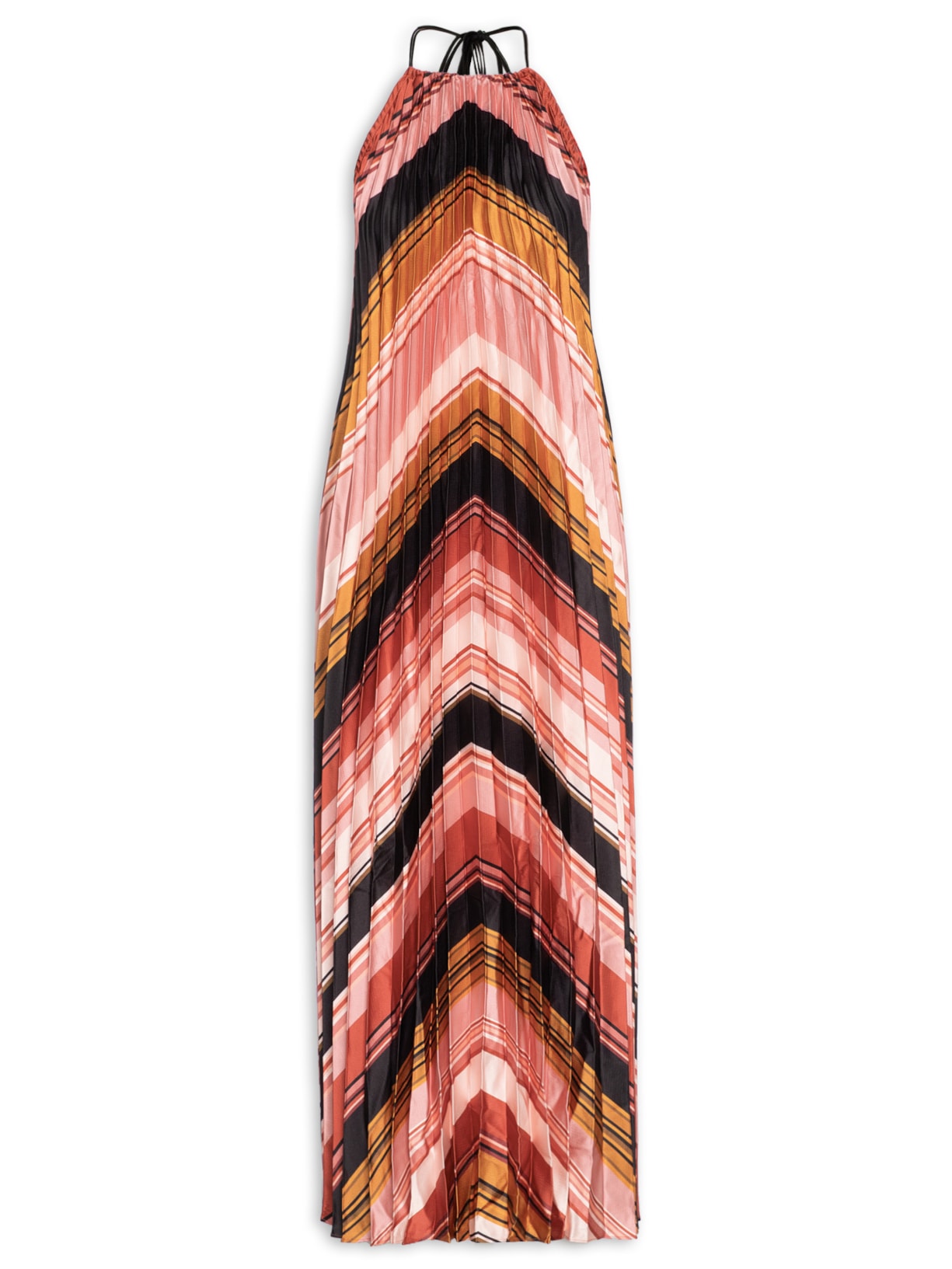 Vestido Longo Plissado Listra Fernanda - Rosa