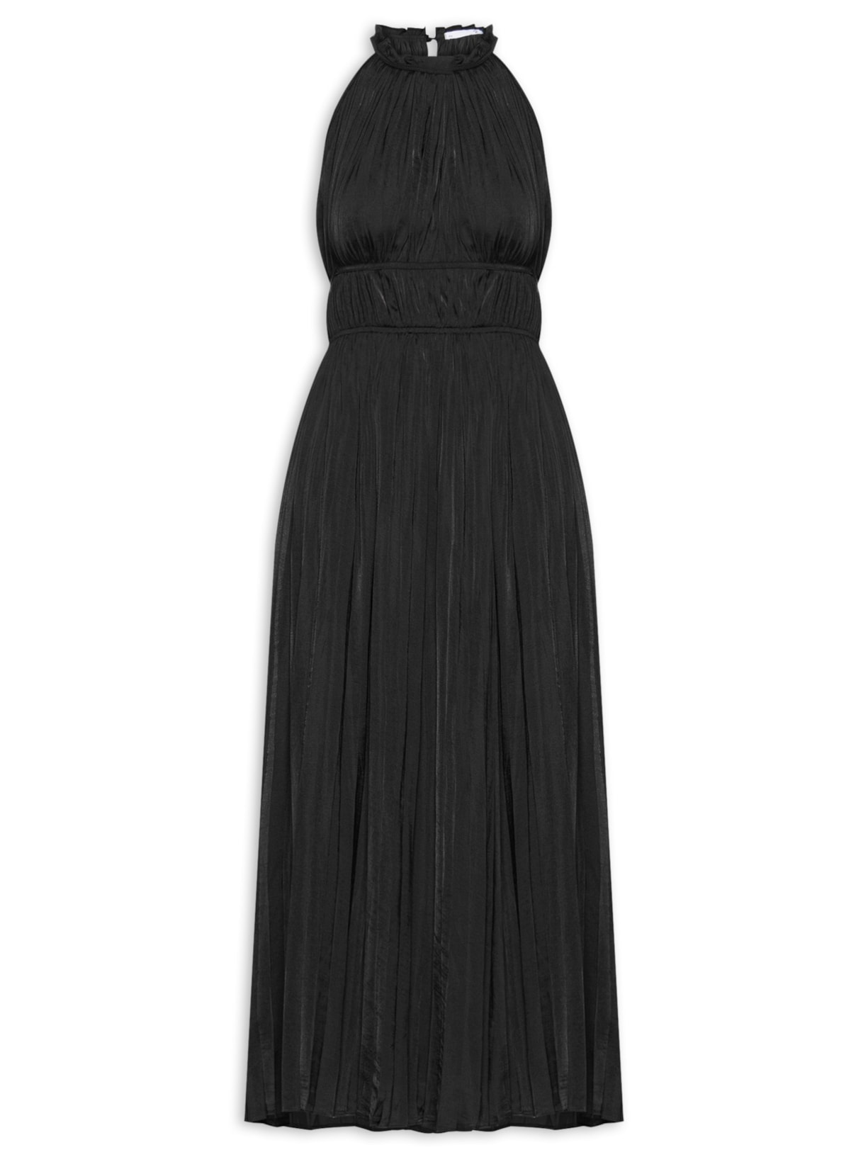 Vestido Longo Plissado Preto '2Essential