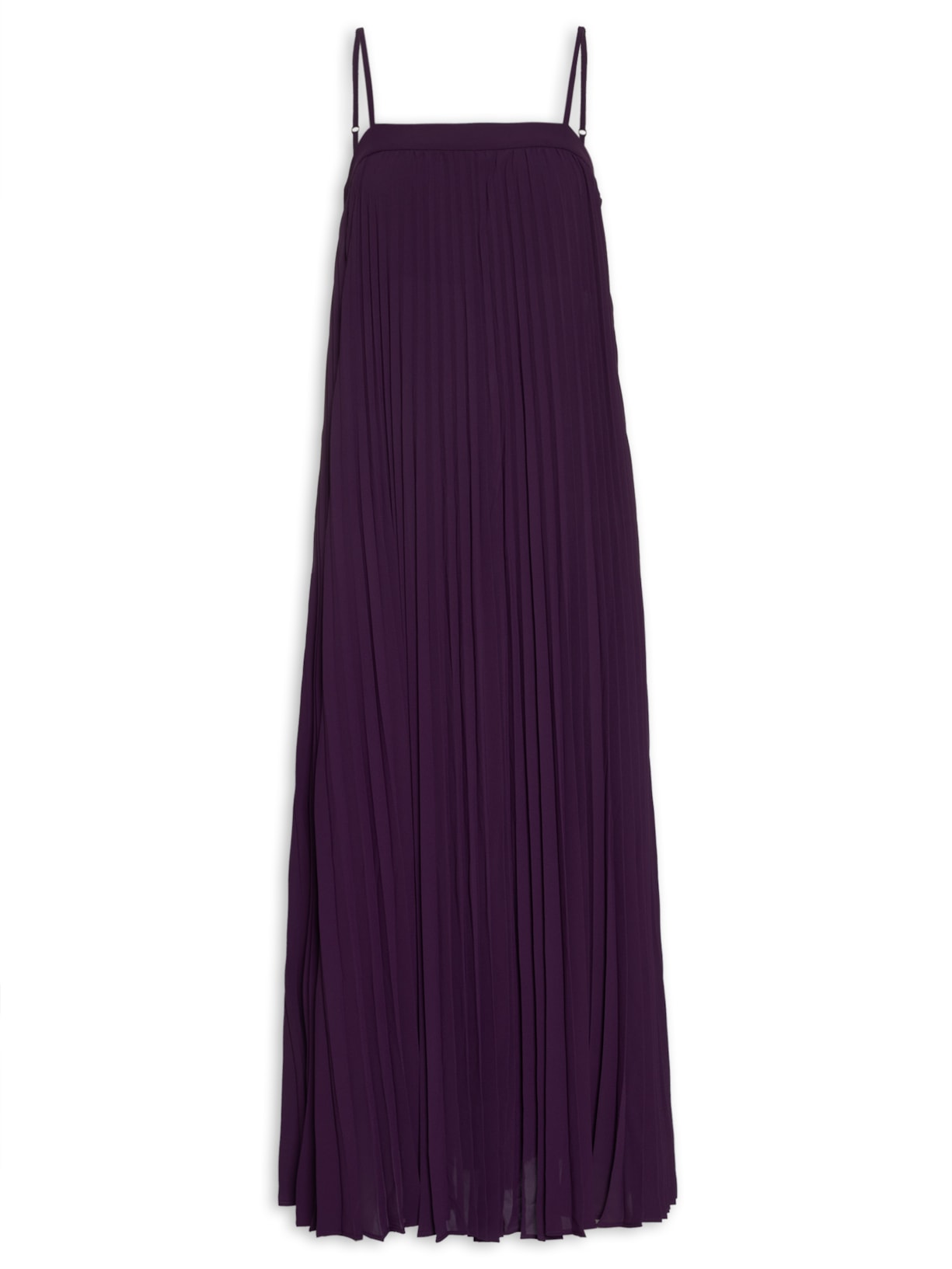 Vestido Longo Plissado - Roxo