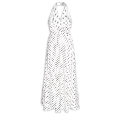 Vestido Longo Poá - Off White
