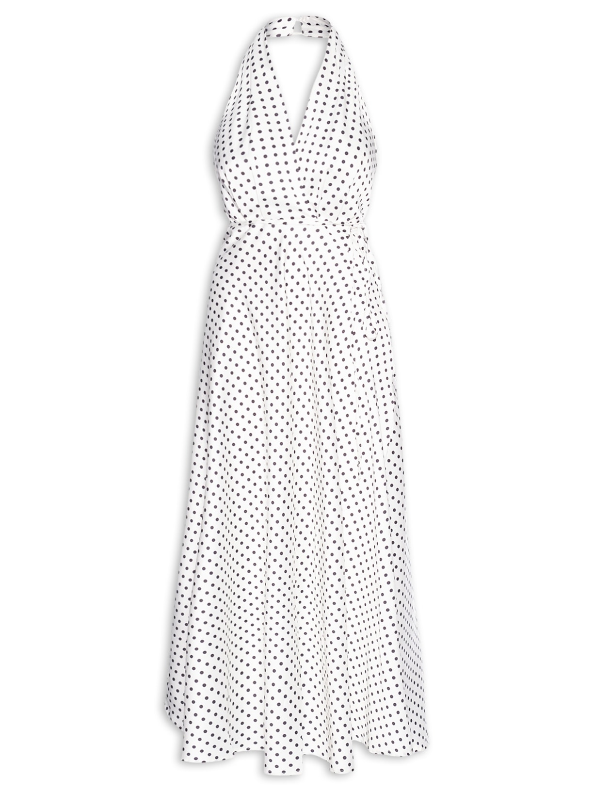 Vestido Longo Poá - Off White