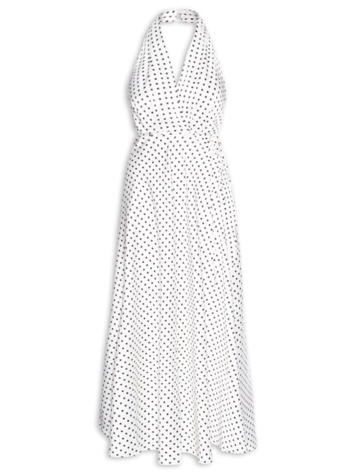 Vestido Longo Poá - Off White