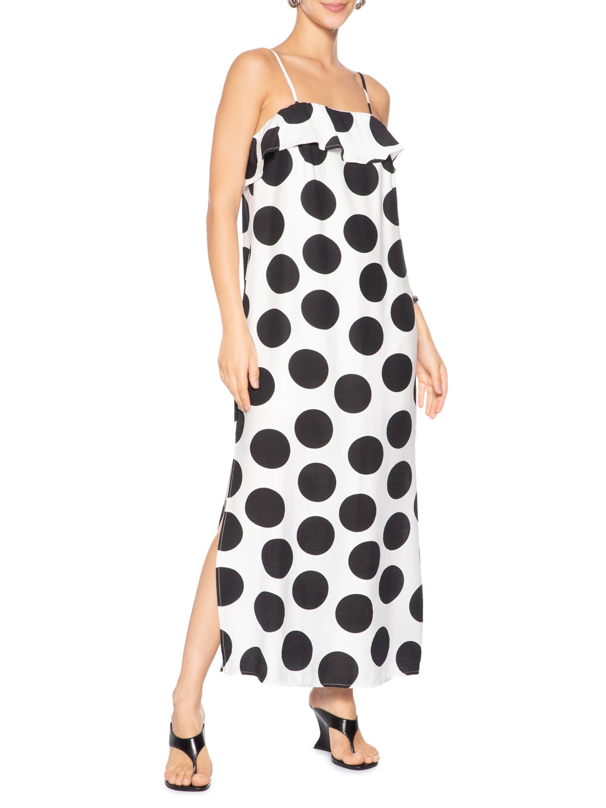 Vestido Longo Poá Off White Market 33