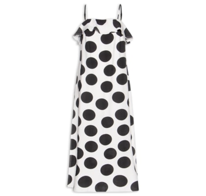 Vestido Longo Poá - Off White