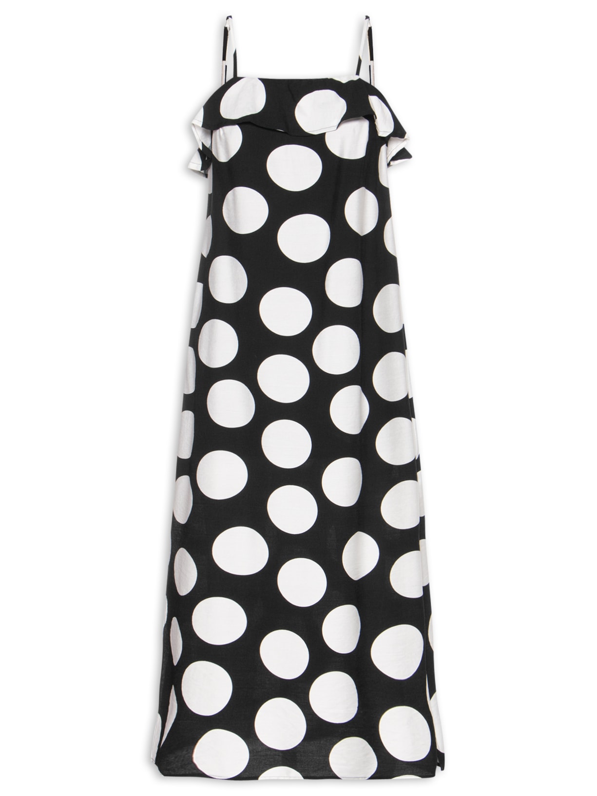 Vestido Longo Poá - Preto