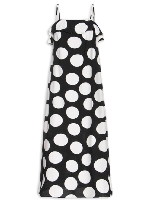 Vestido Longo Poá - Preto
