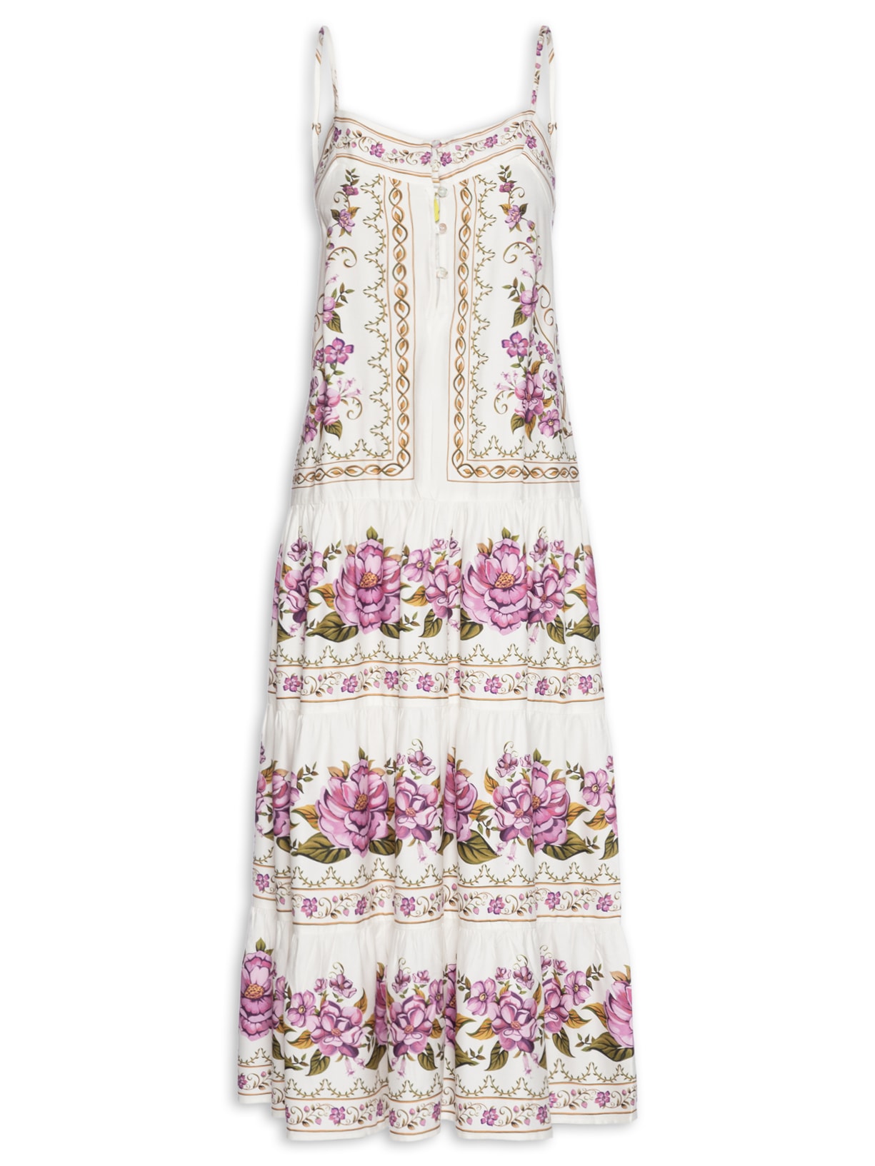 Vestido Longo Poesia de Flor - Branco