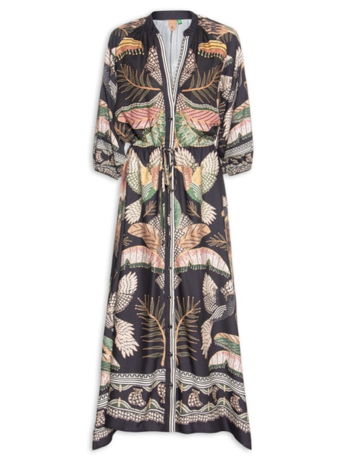 Vestido Longo Recanto Dos Pássaros - Preto