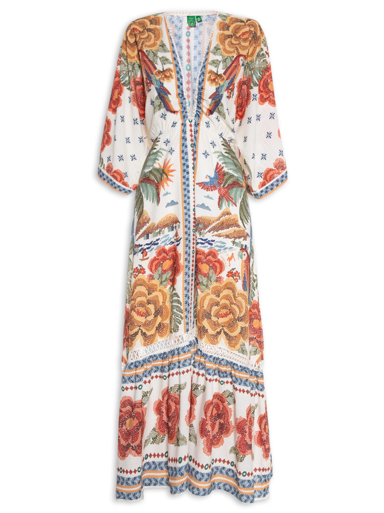 Vestido Longo Rio De Cor - Off White