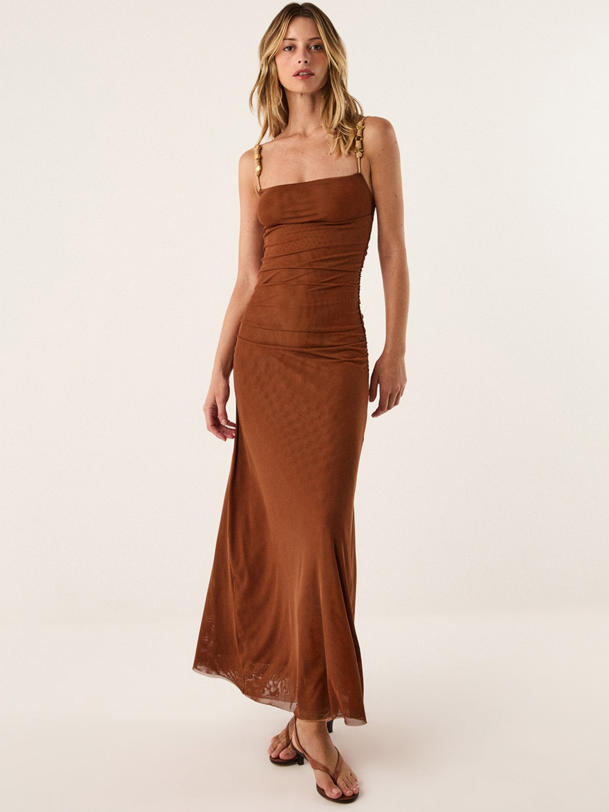 Vestido Longo Rumi Det Laranja Vix