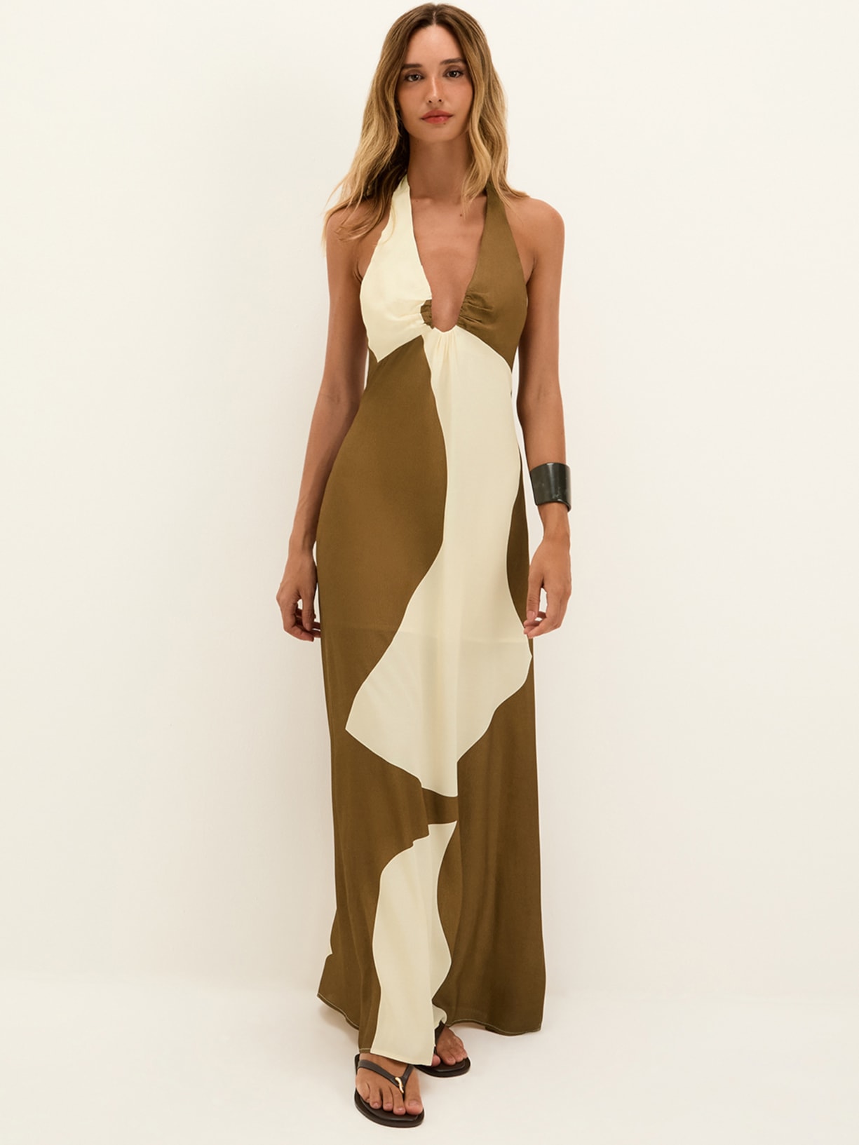 Vestido Longo Sara Marrom Vix