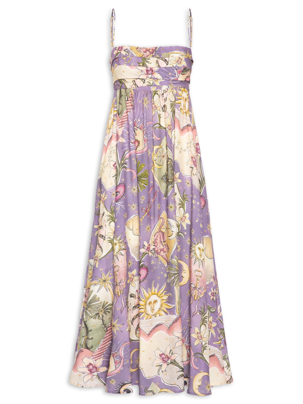 Vestido Longo Selva Mística - Roxo