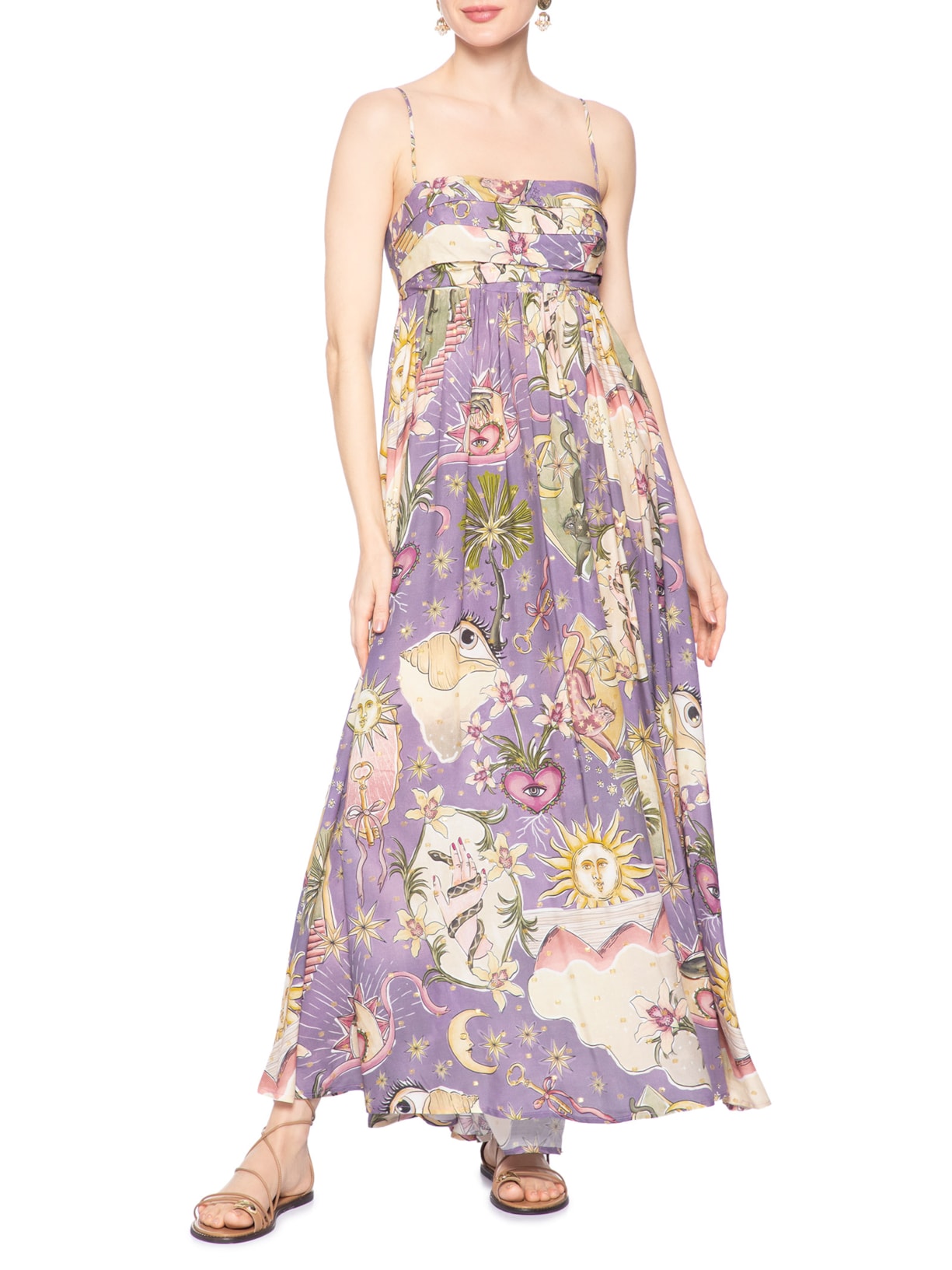 Vestido Longo Selva Mística Roxo Farm