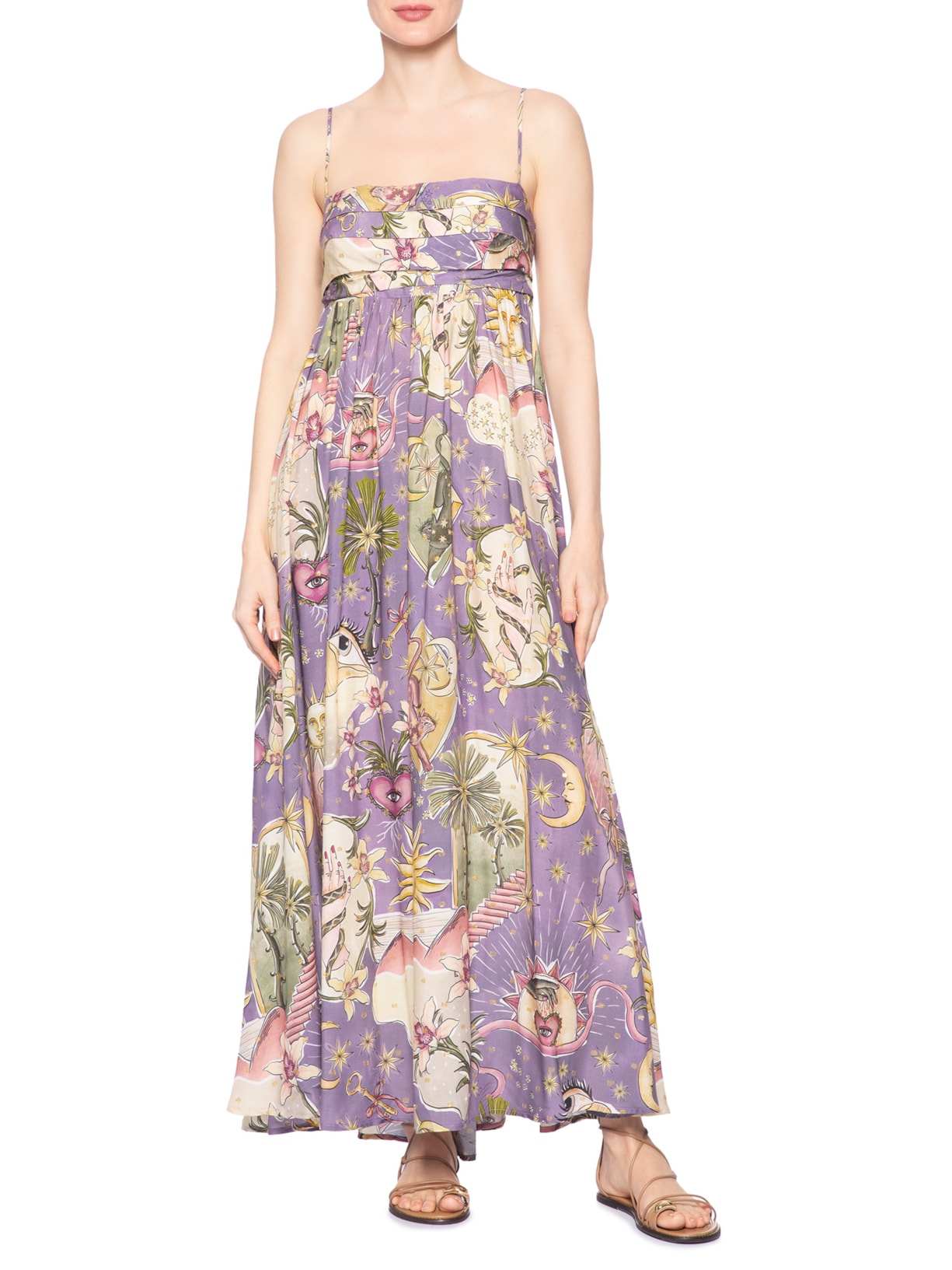 Vestido Longo Selva Mística Roxo Farm