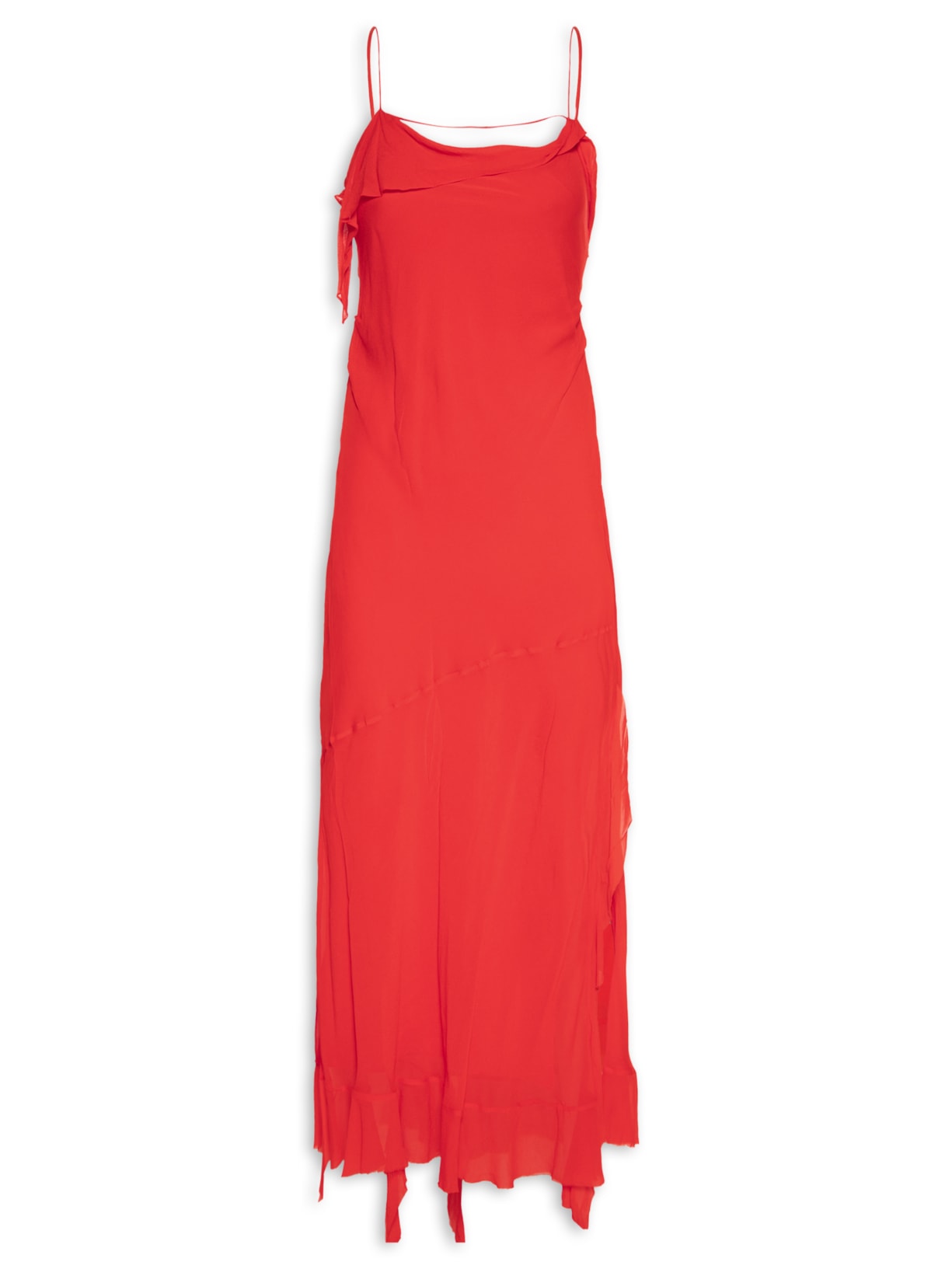 Vestido Longo Slip Descontruído - Vermelho