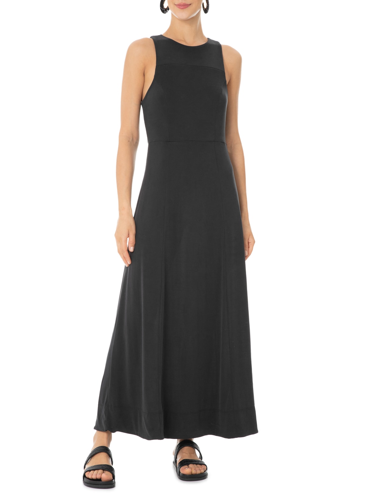 Vestido Longo Soft Touch Preto Osklen