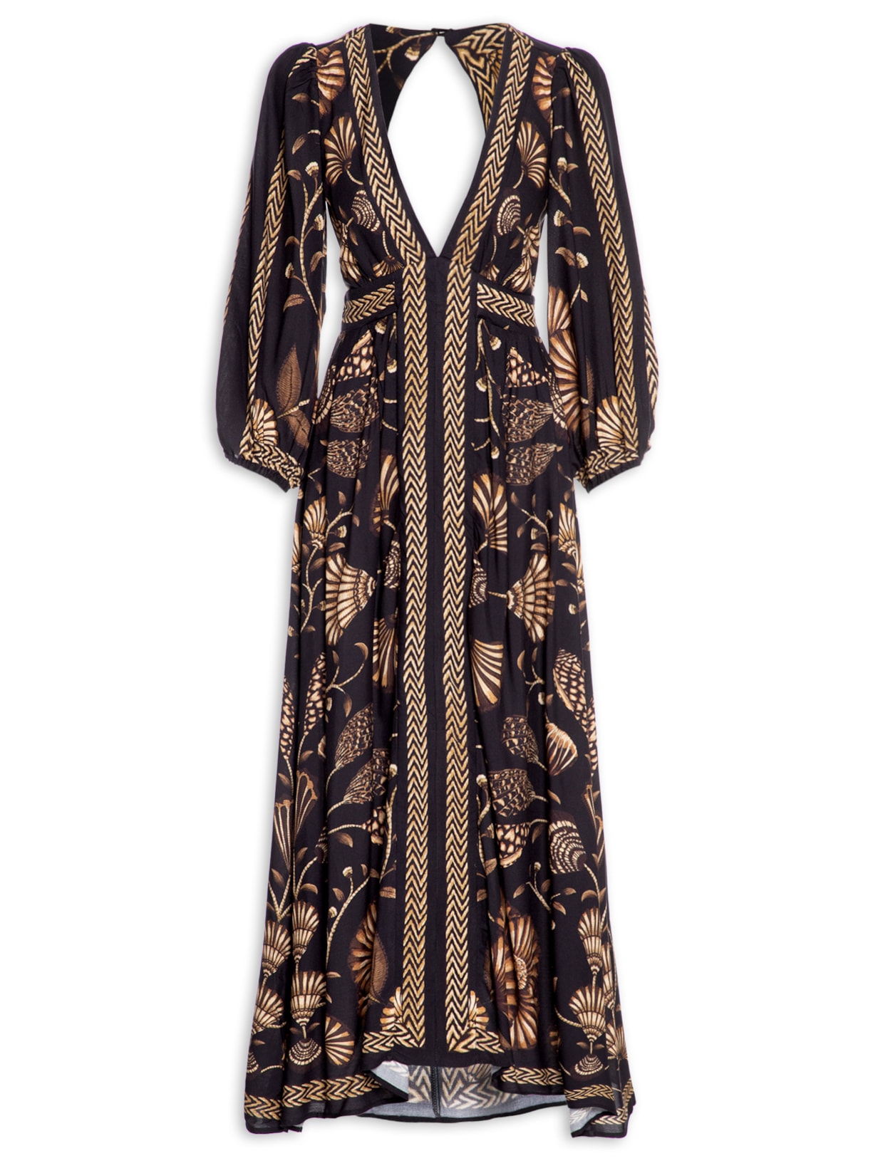 Vestido Longo Sonho De Concha - Preto