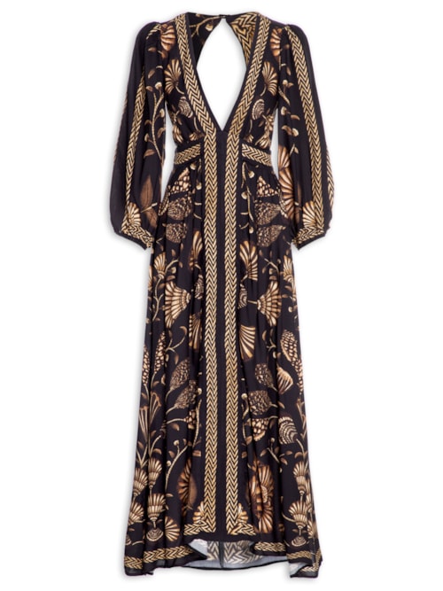 Vestido Longo Sonho De Concha - Preto