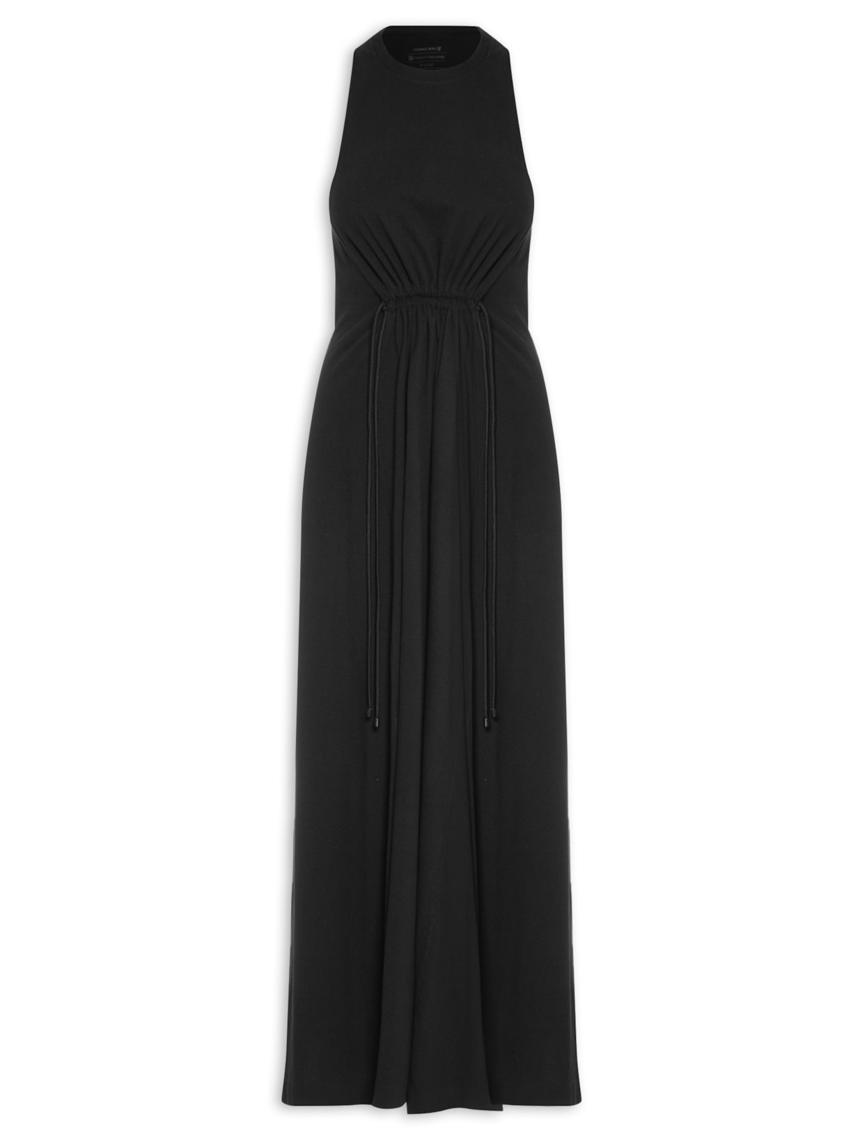 Vestido Longo Stone Cordas - Preto