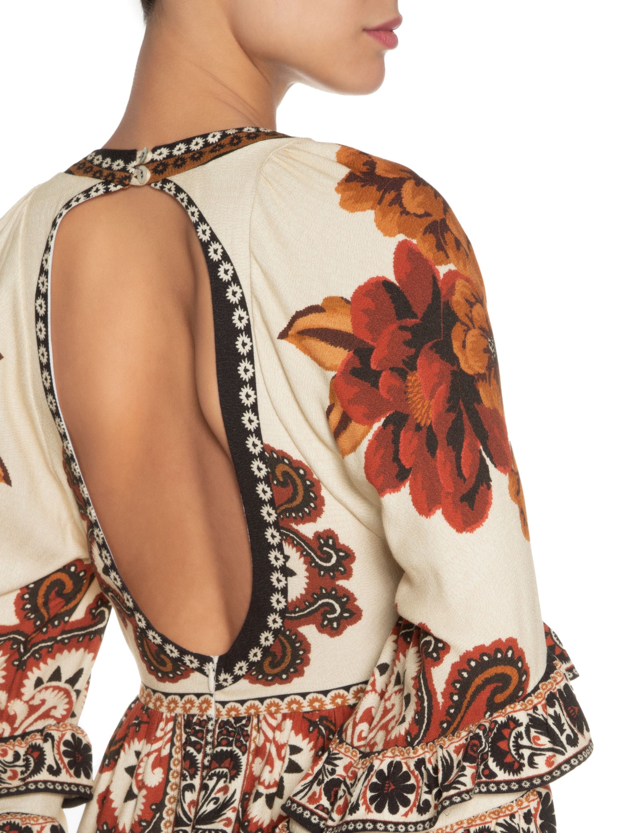 Vestido Longo Tapete De Flor Bege Farm