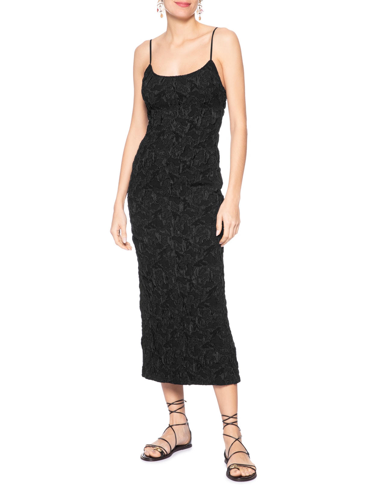 Vestido Longo Textura – Preto Farm