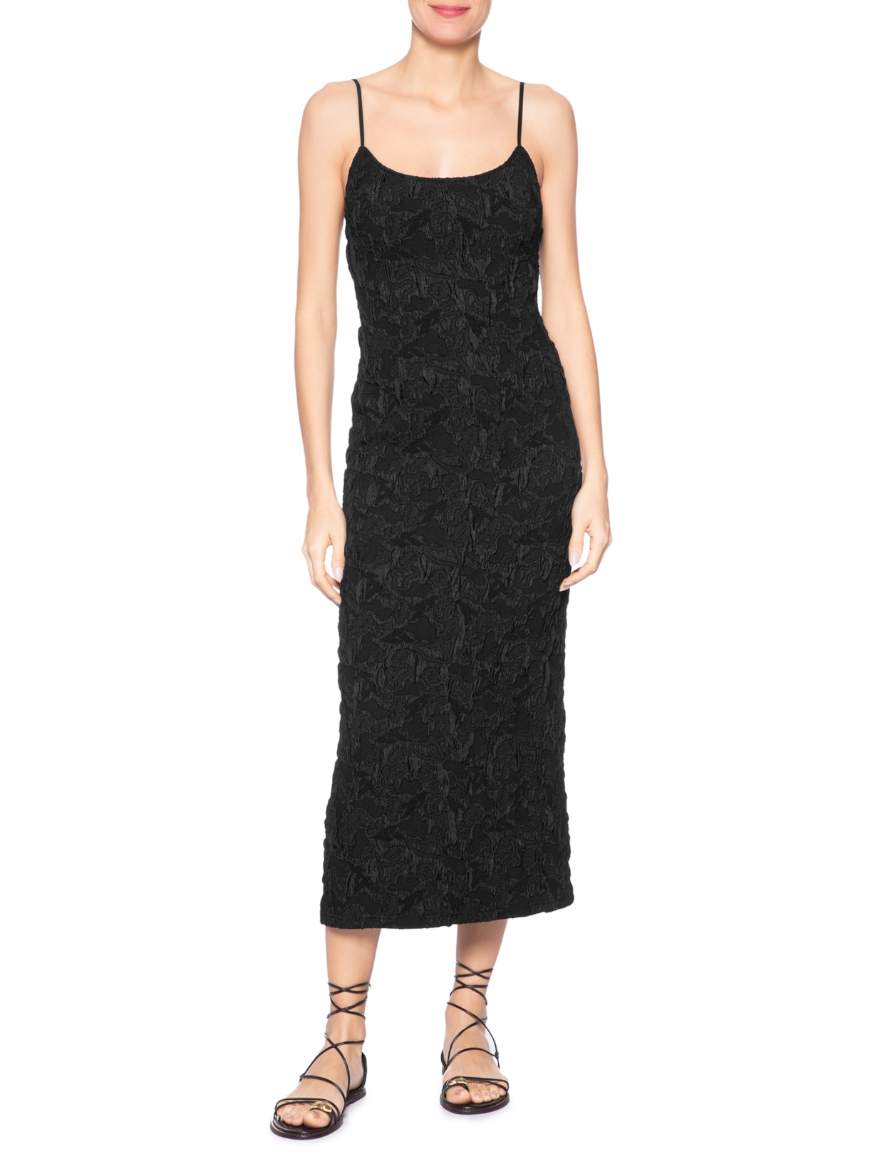 Vestido Longo Textura – Preto Farm
