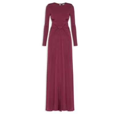 Vestido Longo Thais Argola - Vermelho