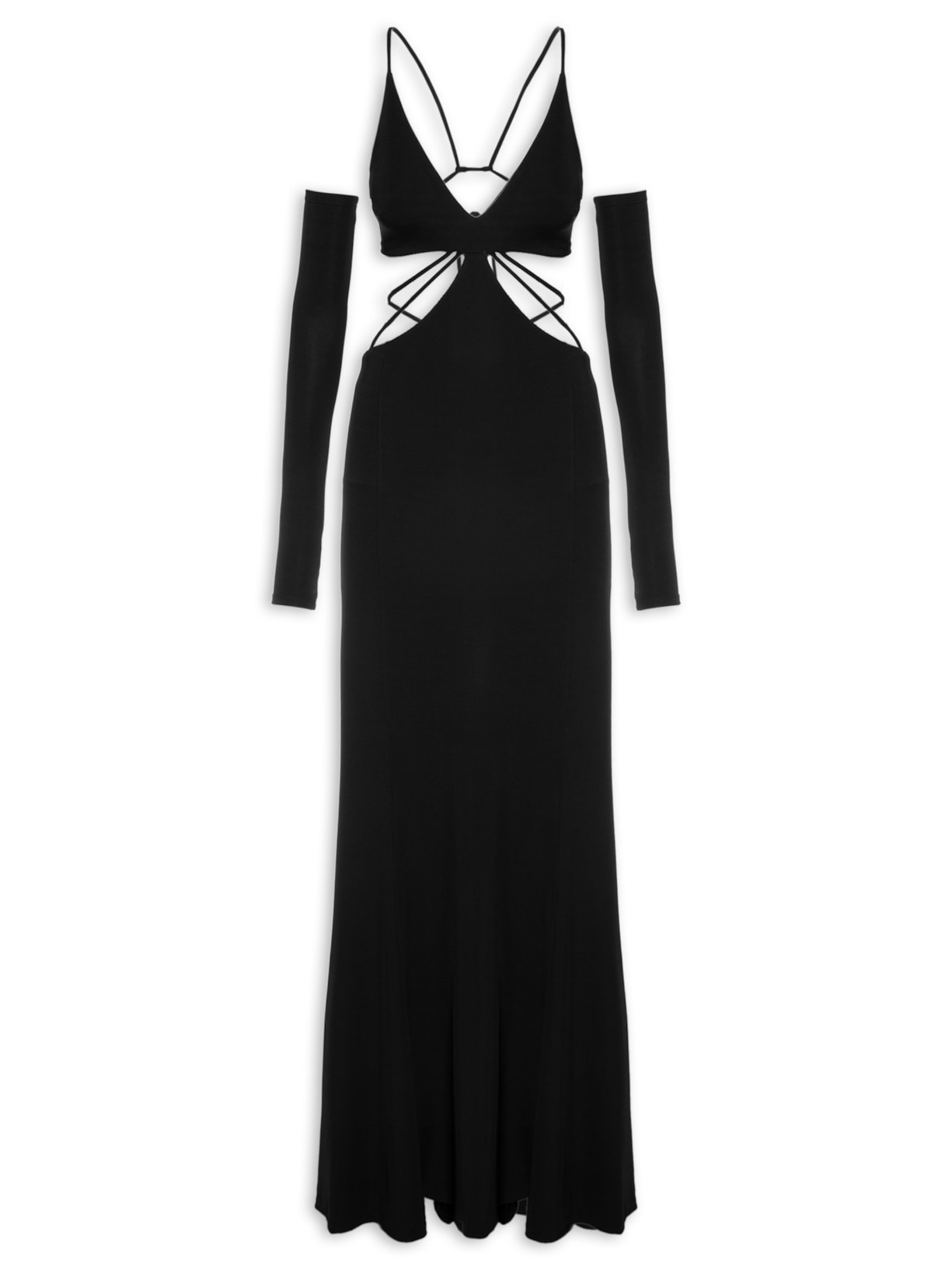 Vestido Longo Tires - Preto