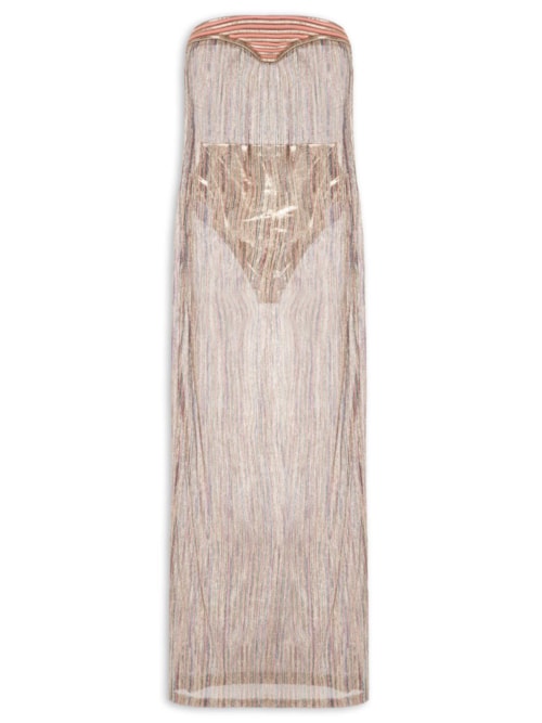 Vestido Longo Tomara Que Caia Detalhe - Cinza