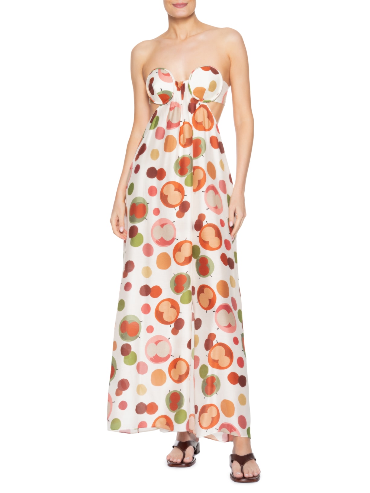 Vestido Longo Tomara Que Caia Fenda Off White Adriana Degreas