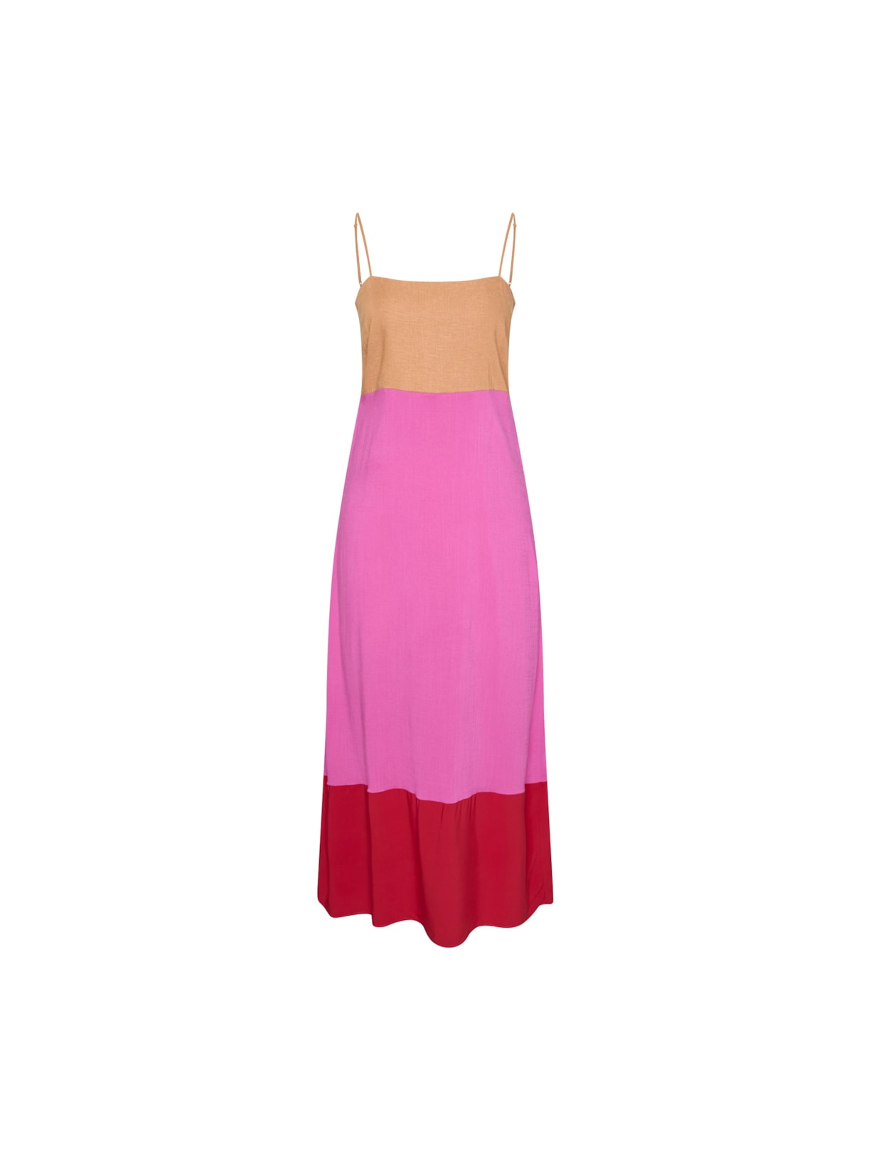 vestido longo tricolor pink Suntime