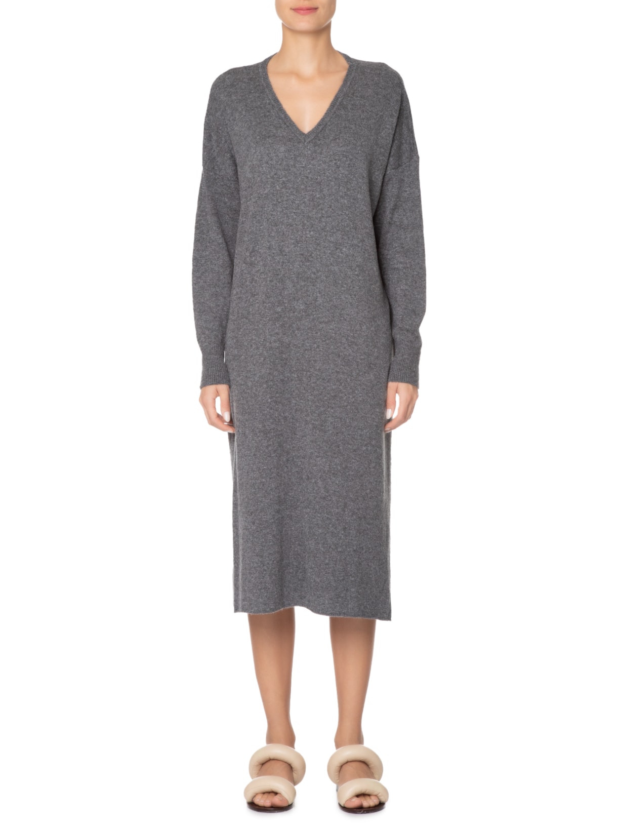 Vestido Longo Tricot Relaxed Cinza Osklen
